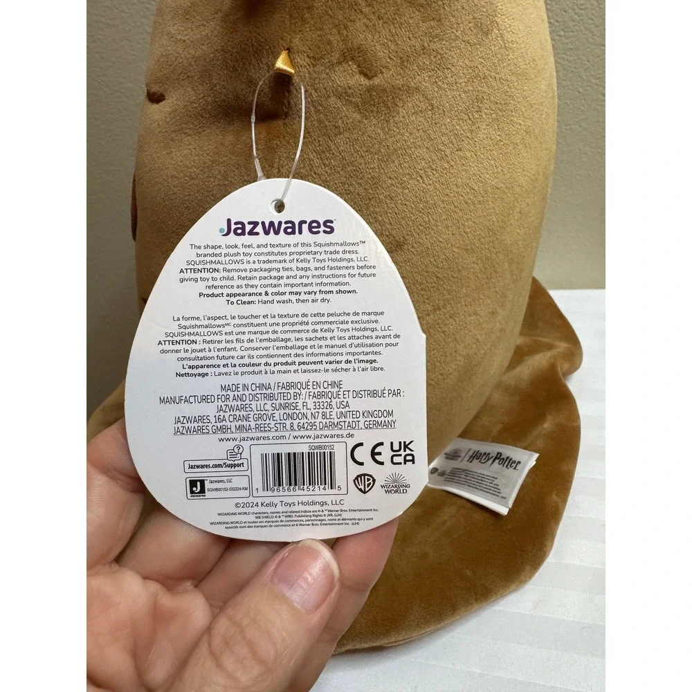 Squishmallows Harry Potter Sorting Hat 10 Inch Plush Brown Wizarding World NWT